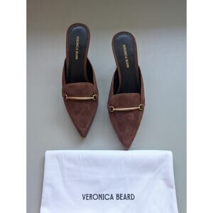 New Veronica Beard Leslie Suede Mule Size US 6M Cedar 2.75" Heel